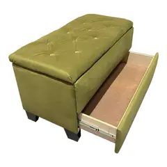 MUEBLES HVM - Banqueta Baul Zapatero Verde Pmadera