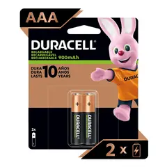 DURACELL - Pack 2 Pilas AAA Recargables 900mAh