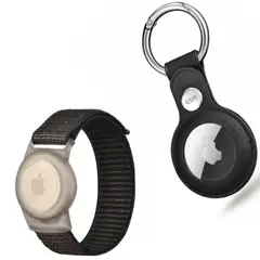 URBANCASE - Llavero más Pulsera para Airtag Apple - ambos color negro