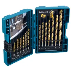 MAKITA - Juego Brocas Para Metal HSS-TiN (1,5-10mm) 19 Pzas -
