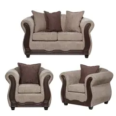 BLACK FACTORY - Juego de Living 2 1 1 Barcelona Beige