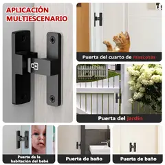 AIZO - 90° Antirrobo Enganche De Puerta Cerrojo Sin Taladrar