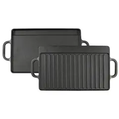 GENERICO - Plancha Churrasquera Reversible Fierro Fundido 50x23 Cm