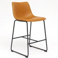 KLIK - Silla Taburete de Bar, Comedor Burgos de cuero y metal industrial