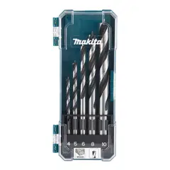 MAKITA - Set 5 Broca Para Madera 4, 5, 6, 8, 10mm - D-7286151