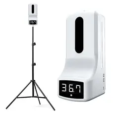GENERICO - Termómetro Digital K9 Infrarrojo con Dispensador Alcohol Gel