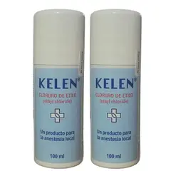 GENERICO - Pack 2 Cloruro De Etilo Kelen Spray 100ml Anestesia Local