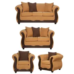 BLACK FACTORY - Juego de Living 3 2 1 1 Barcelona Oro