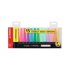 STABILO - Boss - Set 15 Destacadores Neon Pastel