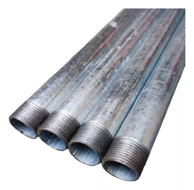 4 Tubos Galvanizados De 1.2mt Para Prensa Tubo 3/4 Hilo Npt