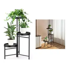 DEKANO - Set Organizador 3 Pedestal Macetero Desmontable Metal66cm tercer piso