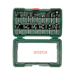 BOSCH - Set de Fresas Para Madera Toma de 1/4'' 15 Pzas. -