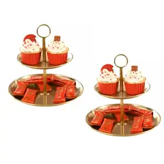 GENERICO - 2 Porta Cupcake Porta Torta Exhibidor Candy Bar Soporte 2nivel