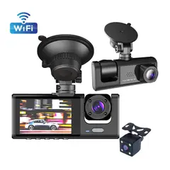 GENERICO - Cámara Para Auto DVR Accesorio Dashcamera PRO 1080p HD 3 Lentes Wifi