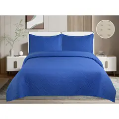 GENERICO - Quilt de Verano 2 plazas. Azul Rey TF03