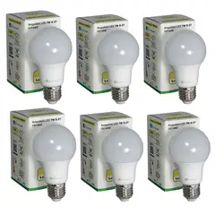 GREEN E - Ampolleta led 7w E27 luz cálida x 6 Unidades