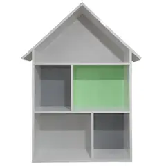 MUEBLES KIDS - Repisa casa verde gris
