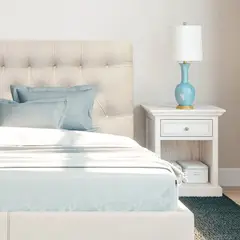 ESPACIO HOGAR - Respaldo de Cama Capitoné Premium Lino Crema Super King