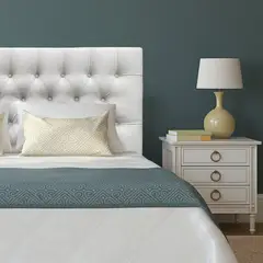 ESPACIO HOGAR - Respaldo de Cama Capitoné Premium Felpa Marfíl 1,5 Plazas
