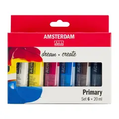 AMSTERDAM - Acrílico Pack 6 Colores 20ml Primarios