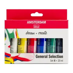 AMSTERDAM - Acrílico Pack 6 Colores 20ml Selección General