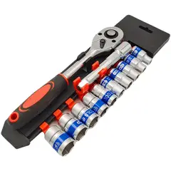 GENERICO - Set Juego 12 Pcs Dados Herramientas 1/2 Chicharra Acero