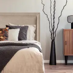 ESPACIO HOGAR - Respaldo de Cama Flat Frame Vivo Lino Beige 2 Plazas