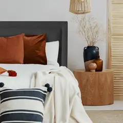 ESPACIO HOGAR - Respaldo de Cama Flat Frame Vivo Lino Grafito - King