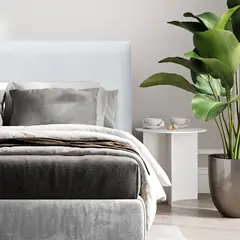 ESPACIO HOGAR - Respaldo de Cama Flat Vivo Felpa Marfíl 1,5 Plazas