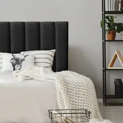 ESPACIO HOGAR - Respaldo de Cama Tubular Vertical Lino Grafito - Super King