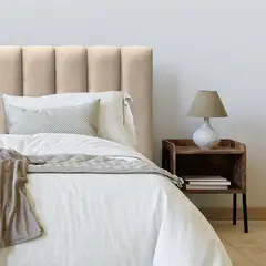 ESPACIO HOGAR - Respaldo de Cama Tubular Vertical Lino Beige - Queen