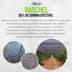 1880 - RASCHEL NEGRA 50% 15 MTS X 4,20 MTS