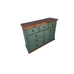 CASAHOGGAR - Comoda Rustica Bicolor Verde 120