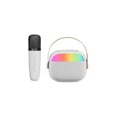 IMPORTCLICK - Mini Parlante Karaoke Infantil Micrófono Portátil Recargable Blanco