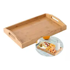 GENERICO - Bandejas De Bambu Bandejas Madera Desayuno Bandeja 45x33cm