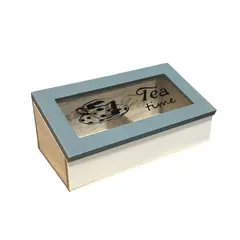 GENERICO - Caja De Té Mediana De Madera 2 Espacios