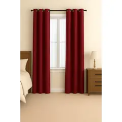 CLEMS CORTINAS - Pack 2 Cortina Tradicional 100% Blackout Rojo