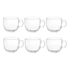 IMPORTCLICK - Set 6 Tazas Café Té Sin Plomo Vidrio Templado 450 ML