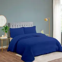 GENERICO - Cubrecama Quilt De Verano 2.5 Plazas Pompones - Azul - King