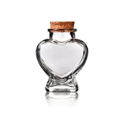 GENERICO - Frasco Vidrio Corazon Tapa Corcho 100ML