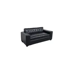 DISEÑOS VALESTRINI - SOFA TRES CUERPOS ECOCUERO NEGRO