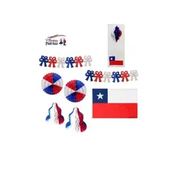 GENERICO - Pack Decorativo Fiestas Patrias Bandera Guirnaldas Pcz