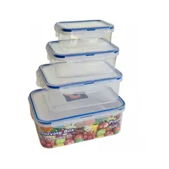 IMPORTCLICK - Set 4 Tupper Herméticos Alimentos Plástico Rojo