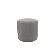 DISEÑOS VALESTRINI - POUF REDONDO LINO GRIS CLARO