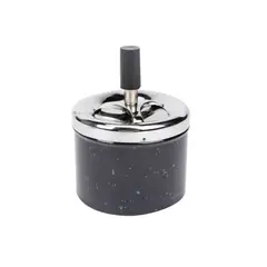 HOMEWELL - Cenicero de Metal Gris Plomo 9x7cm