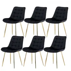 CORI CORI - Pack 6 Sillas Capitonne Top Gold Negro