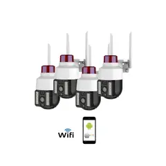VIPA - Pack 4 Cámaras Seguridad Exterior IP WIFI Full HD Robótica IP1100