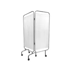 BOTICAMED - Biombo Clínico de 2 cuerpos esmaltado Gris con Frenos