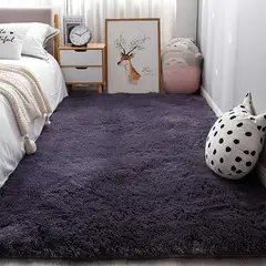 ANGELES DEL HOGAR - ALFOMBRA PELUDA TIPO SHAGGY 200 X 300 COLOR GRIS PLOMO