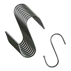 GENERICO - Pack De 10 Ganchos Pequeños De Acero Tipo S Ibmchile